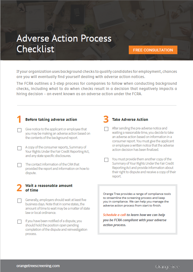 adverse action meaning background check